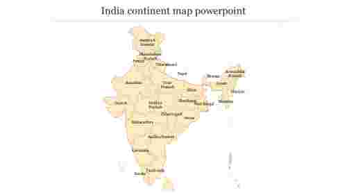 India continent map powerpoint